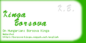 kinga borsova business card